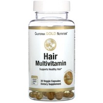 CALIFORNIA GOLD NUTRITION 헤어 종합비타민 베지 캡슐, 30 Veggie Capsules