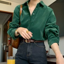 그린 골덴 남방 코듀로이 셔츠