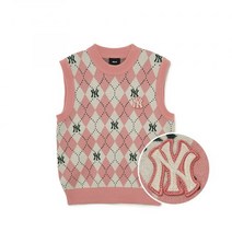 MLB 여성 아가일 모노그램 베스트 NY (Peach)