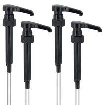 미국직구 COODUM 4팩 커피 시럽 펌프는 750ml 토라니 다빈치 조던 스키니 시럽 병 커피 시럽 스노우 콘용 토라니 펌프 디스펜서 떨어뜨리지 않고 가정 및 커피 바에 아이디얼 - 블랙, 상세참조, 수량