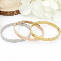 남녀공용 베이직 심플 써지컬 스틸 무광 뱅글 팔찌