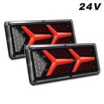 카고트레일러 캠핑 미니 카고트레일러 트럭 LED 테일 라이트 24V 흐르는 러닝 트레일러 경고등 후면 미등, 01 2pcs Tail Light