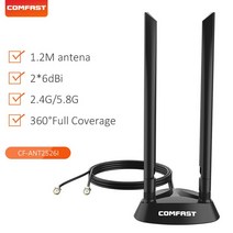 와이파이 네트워크 네트워킹 1800M-3000M WIFI6 카드 무선 11AX Bluetooth5.2 어댑터 안테나 MU-MIMO 6G 6E PC 용, [01] black 2526I Antennas, 01 black 2526I Antennas