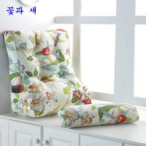 SKANDSALO 2단 각도조절 침대헤드 등받이 쿠션, 꽃과 새