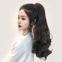 자연스런 포니테일 헤어피스 묶음머리 웨이브가발집게, 호기심 1, 호기심 브라운블랙, 호기심 본상품선택