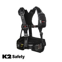 K2 KB-9401(상체식) IUA19912/글라스 비드 재귀반사 띠/네임텍 후크 걸이/자동 릴 죔줄 고정 홀드/3D 에어 허리보호대/블랙, M