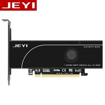 JEYI KNIGHT PCIE3.0 NVME 어댑터 x16 PCI-E 풀 스피드 M.2 2280 알루미늄 시트 열전도율 실리콘 웨이퍼 팬, 한개옵션0