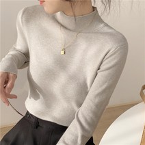 엘에프제트 여성 슬림핏 목폴라 니트티 데일리 반폴라티 이너 목티