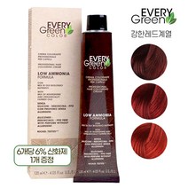 EVERYGreen 컬러 염색약 강한 레드계열 염모제 120ml (산화제포함), 6.3 - 황색