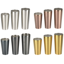 스텐이중컵 벌집 이중컵 2p, 블랙, 510ml