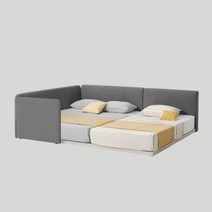 한샘 스테디2 하이 패밀리침대 K+SS 한쪽가드형 데이베드 색상2종 매트별도, A형 미드그레이(A)