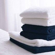 소소모소 바스 타월(380g)(화이트 네이비), 화이트