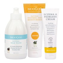 무구 MooGoo Skin Soothing Set 밀크 바디워시 & MSM 모이스춰 & 엑지마 크림종세트, 1팩