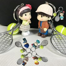 미니어처 테니스 라켓 총6개세트 스크린테니스장 기념 선물, 여성 - 핑크 총6개세트 6번