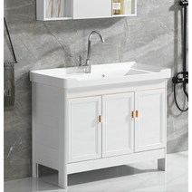 빨래판 세라믹 손세탁 화이트 심플모던 미니 세면대 간이보조개수대 세탁실 다용도실 탕비실 애견목욕 손빨래 싱크대, 51cm 흰색 캐비닛 수도꼭지