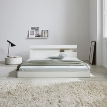 파로마 캐슬 LED 저상형 침대 일반형 퀸 Q 본넬매트리스, 화이트