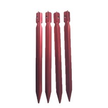 텐트폴대 방수포캠핑 텐트 로프용 알루미늄 말뚝 18cm 초경량 액세서리 야외 여행 장비, 07 red  4Pcs