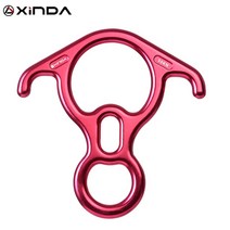 패러글라이딩장비 패러글라이딩자격증 행글라이딩 xinda 암벽 등반 하강기 황소 경적 8 하강 링 내리막 8 링 구부러진 귀 rappelling 기어 확보 장치, 빨간색