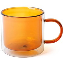 토탈하우스 몬트 이중유리컵 350ml 더블웰 글라스 머그 1Pcs, 엠버-몬트-이중유리컵350ml-2486