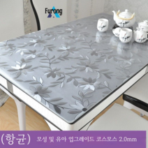 식탁 매트 테이블보 방수 방열 오일 워시드 투명 테이블보, 50*140cm, (항균) 엄마와 유아 업그레이드 코스모스 2.0mm
