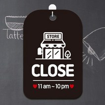 STORE CLOSE(11am-10pm) 사각안내판 알림판 블랙, 단품