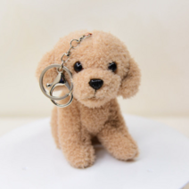 두봄 푸들 봉제인형 11cm 열쇠고리 에어팟 가방 키링, 모카