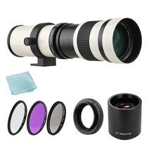 가성비 좋은 캐논 EF 마운트 카메라 MF 슈퍼 망원 줌 렌즈 F/8.3-16 420-800mm 필터 세트 2X 텔레 컨버터, white