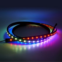 삼항LED 24V용 블랙튜브 네오픽셀 스노우펄 RGB LED, 네오픽셀LED바 검띠 90cm