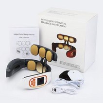 추위에서 지켜주는 스마트 목 마사지기 업그레이드 6 패치 EMS 펄스 마이크로 전류 일정 온도 핫 Compress, 01 no remote control