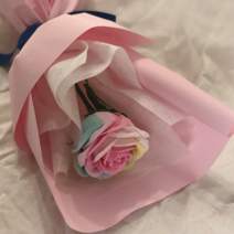 VWC364293무지개 장미 비누꽃 파스텔 꽃다발, 무지개장미비누꽃꽃다발