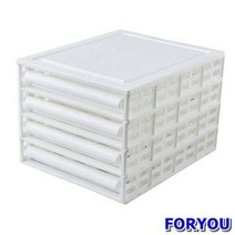 ForU533 조립 슬라이드형 의류수납 4단 트레이 화이트 서랍장 화장대서랍장, 상세페이지 참조