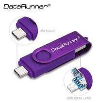 DataRunner 3 IN 1 USB 플래시 드라이브 OTG 3.0 및 유형 C 마이크로 Pendrive 512G 256G 스틱 펜 32GB 64GB 128GB U 디스크, 512GB, 보라색