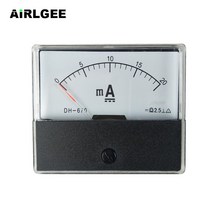 검류계 전류계 전류측정기 DH-670 DC1mA 20mA 30mA 50mA 100mA 200mA 직사각형 패널 미터 전류 측정 도구 아날로그, 0-50mA