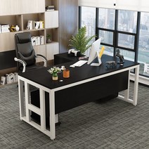 원목사무용책상 사무용책상 사무용 책상 저렴한사무용책상 사장님의자, S9-싱글테이블160*60+사이드캐비닛(블랙)