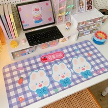 kawaii mouse pad bear 토끼 테이블 매트 학생 마우스 패드 컴퓨터 키보드 패드 테이블 매트 티슈 박스 pu 데스크탑 매트, 토끼 3마리