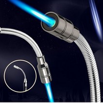 GAS토치 금속용접 세공 캠핑 다용도 작동 스위치형 360도 플렉시블 미니 가스토치, 블랙실버