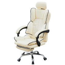 게이밍의자 컴퓨터 PC방 피시방 푹신한 컴의자 게이머, 아이보리 블랙 엣지 알루미늄 발 리프팅 팔걸이