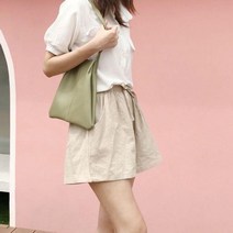 여성 루즈핏 허리 밴딩 반바지 린넨 숏팬츠 8가지 색상