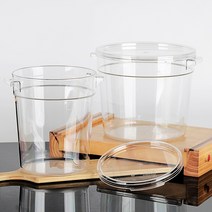 PC 원형밧드 바트 냉장고 정리용기 수납 정리함 보관통 세트 (뚜껑포함), 6쿼터 세트, 1개