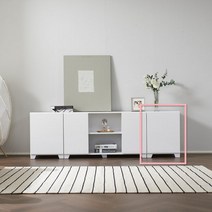 [우아미아이] [우아미가구]블랭크 거실수납장 400 화이트, 색상:화이트