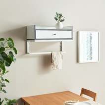 도나앤미나 럭스 서랍 벽걸이 선반 인테리어 수납장 옷걸이 수건걸이 거실 서랍장 진열장 소품진열 주방소품정리 카페, 02.서랍벽선반_오크(SI140-2)