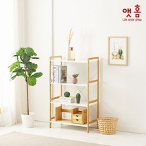 앳홈 와이드 원목 수납선반 4단, 내츄럴