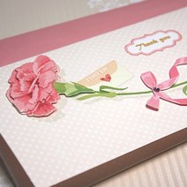 [우드카드] 감사카드 용돈+상품권봉투 분홍카네이션 (TC103)