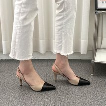 투톤 배색 슬링백 성수동 수제화 8cm