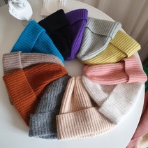 국내생산 앙고라 골지니트비니 파스텔 칼라 여자비니 모자