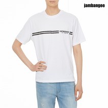 잠뱅이 남성 기획 기본 레터링 반팔 티셔츠 AJ2WTS01-WH