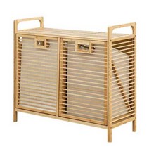 대나무 가로2단 빨래바구니 빨래통 햄퍼 세탁실, 3단 난주 서랍장 이중층