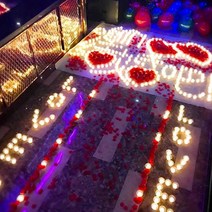 전자초1pcs 백일잔치 생일파티 홈파티 촛불길 꽃잎 티라이트 전자양초 돌잔치소품 홈파티 촬영소품 실내인테리어 홈파티소품 돌잔치용품 백일상 베이비스튜디오 셀프스튜디오 베이비샤워, 옐로우레드