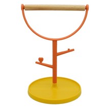 새 횃대 small bird stand perch play gym 귀여운 앵무 훈련 playstand 케이지 액세서리 gxma, 노란색