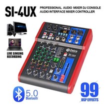 홈 레코딩 입문용 장비 방송 녹음 장비 debra pro 4 채널 dj controlle with 99dsp 리버브 효과 블루투스 5.0 usb 믹서 usb for pc 콘덴서